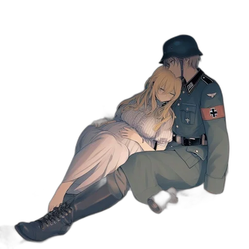 jacket, dress, hat, weapon transparent PNG cut-out