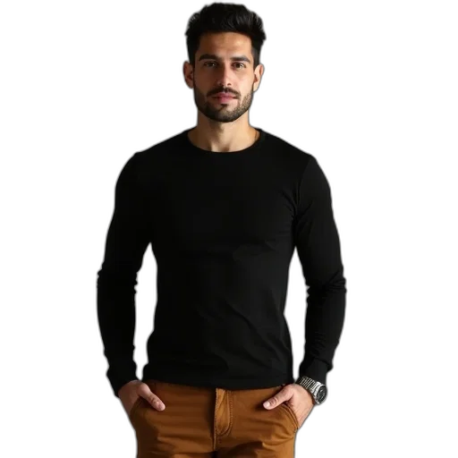 jacket, staff, 3d render, dark transparent PNG cut-out