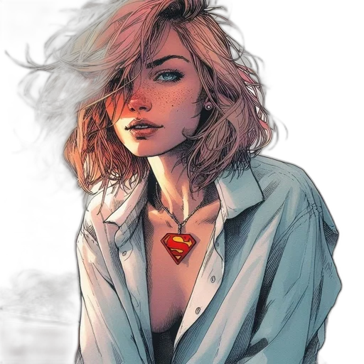jacket, face, comic book art, concept art transparent PNG cut-out