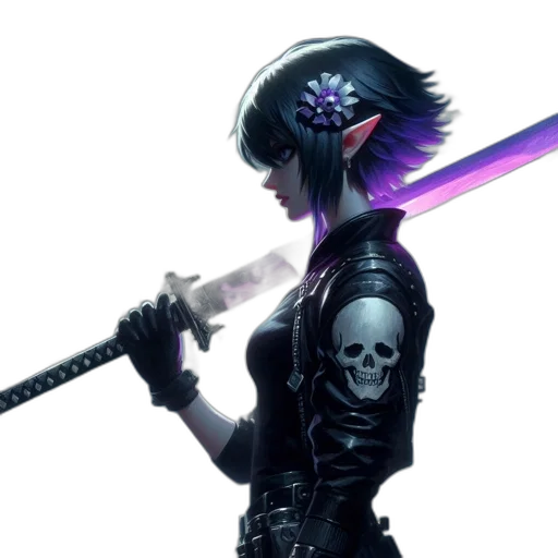 sword, weapon, staff, cyberpunk transparent PNG cut-out