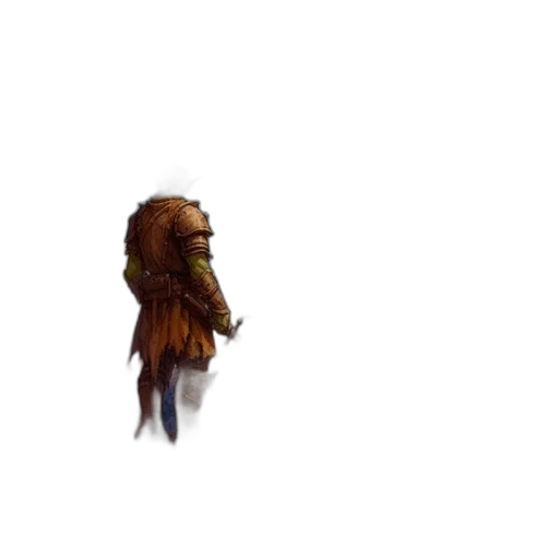 creature, staff, hair, jacket transparent PNG cut-out