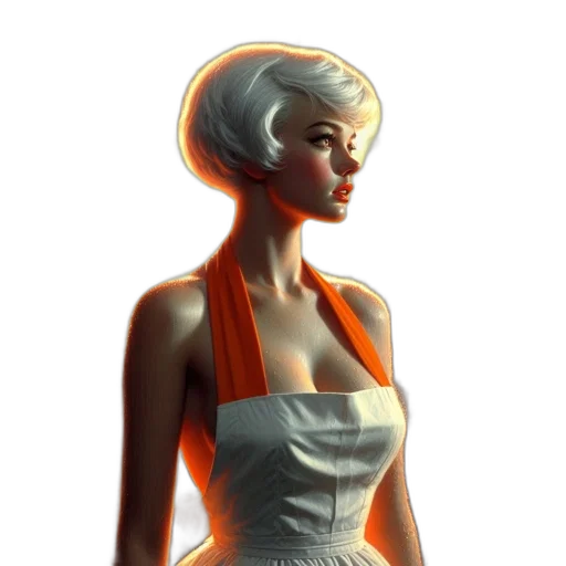 dress, jewelry, staff, robot transparent PNG cut-out