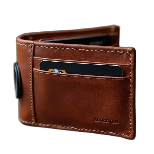 brown, leather, wallet, camera transparent PNG cut-out