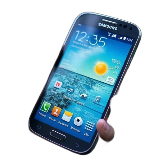 samsung, galaxy, smartphone, displaying transparent PNG cut-out