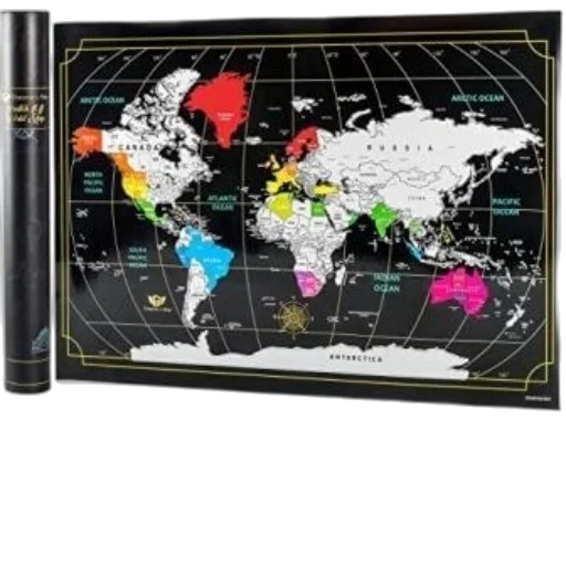 scratch-off, world, map, various transparent PNG cut-out