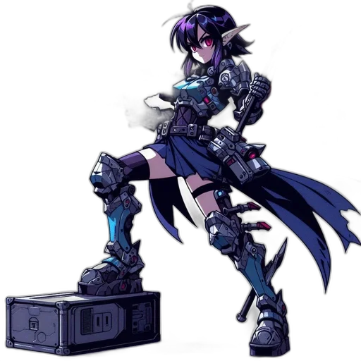 robot, weapon, cyberpunk, concept art transparent PNG cut-out