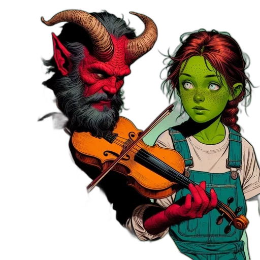 comic book art, concept art, fantasy art, two transparent PNG cut-out