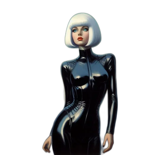 dress, robot, concept art, comic book art transparent PNG cut-out
