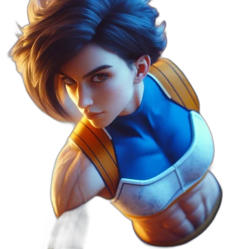 face, weapon, hair, staff transparent PNG cut-out