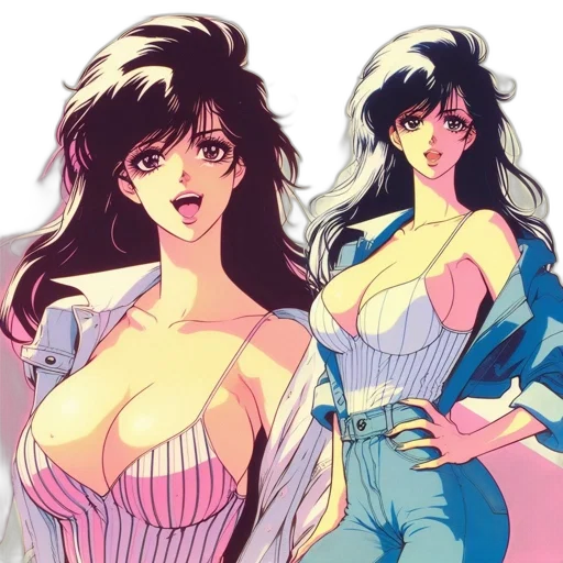 anime, vaporwave, concept art, cartoon transparent PNG cut-out