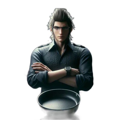 staff, jacket, face, hair transparent PNG cut-out