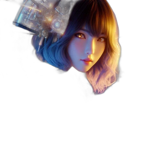 robot, face, hair, mask transparent PNG cut-out