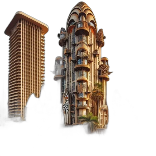 building, 3d render, concept art, photorealistic transparent PNG cut-out