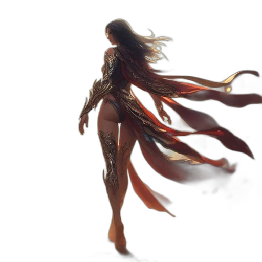 hair, dress, creature, concept art transparent PNG cut-out