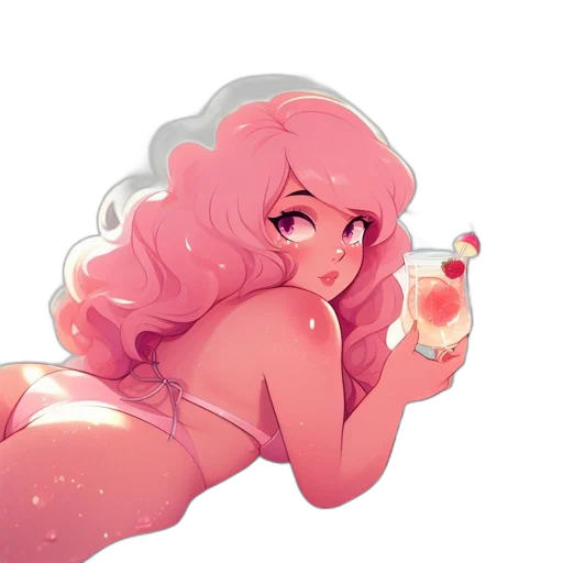 dress, hair, bottle, concept art transparent PNG cut-out