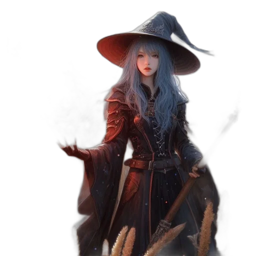 dragon, staff, hat, creature transparent PNG cut-out
