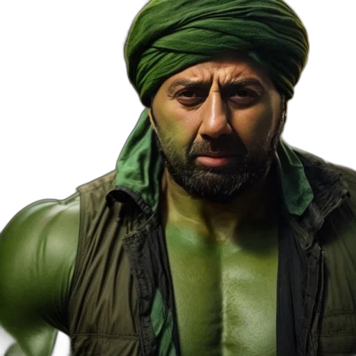 bearded, man, green, turban transparent PNG cut-out