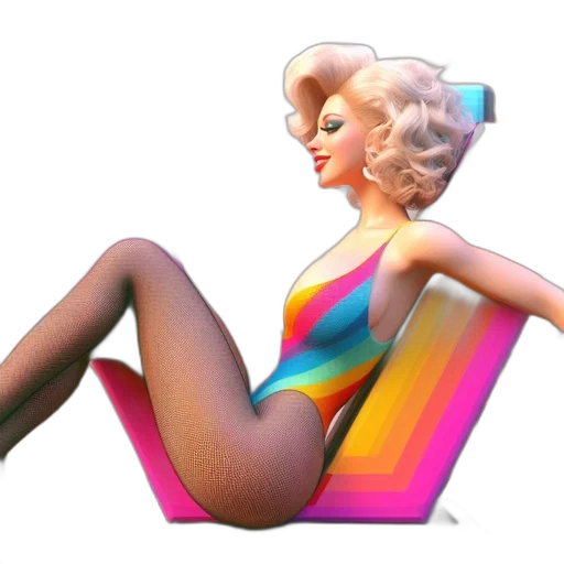 dress, vaporwave, pixel art, 3d render transparent PNG cut-out