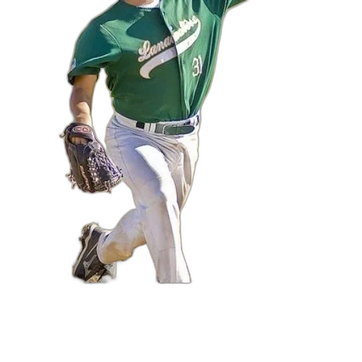 green, baseball, player, wearing transparent PNG cut-out