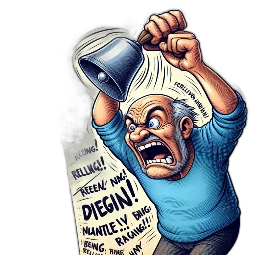 cartoon, elderly, man, visibly transparent PNG cut-out