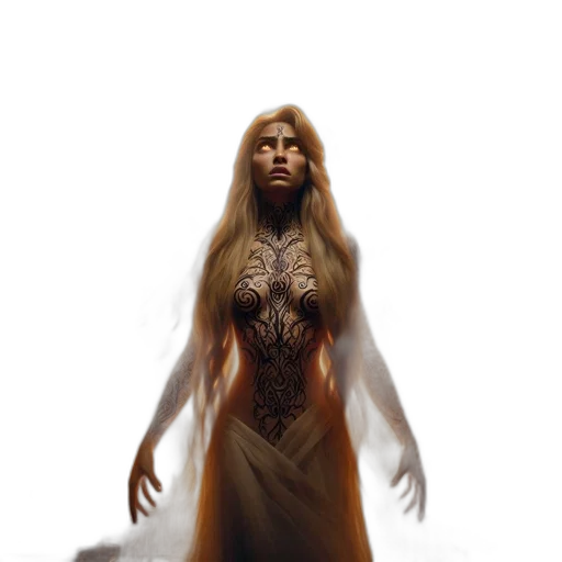 dress, creature, face, fantasy art transparent PNG cut-out