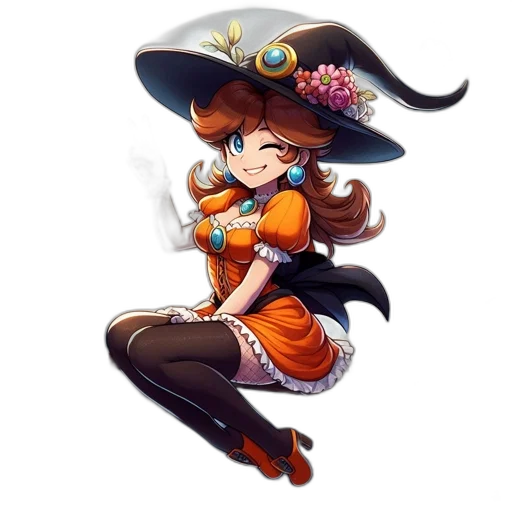 staff, hat, dress, weapon transparent PNG cut-out