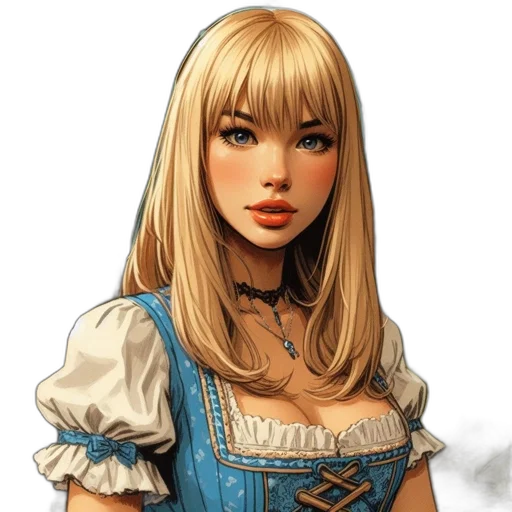 dress, face, staff, fantasy art transparent PNG cut-out