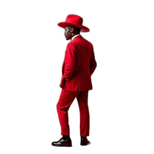 hat, jacket, red, grammys transparent PNG cut-out
