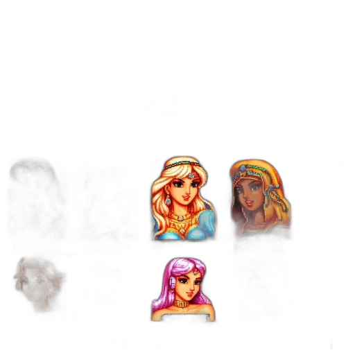 jewelry, face, crown, pixel art transparent PNG cut-out