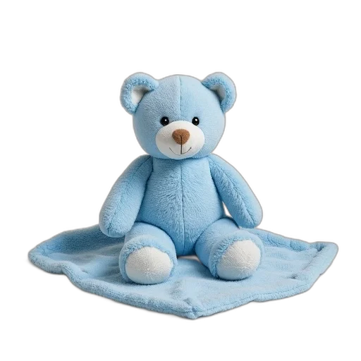 blue, baby, teddy, bear transparent PNG cut-out