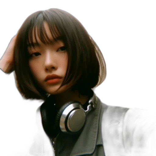 face, robot, jacket, hair transparent PNG cut-out