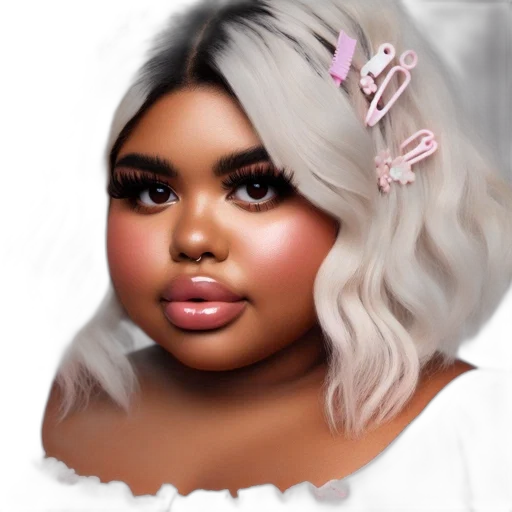 face, hair, creature, photorealistic transparent PNG cut-out