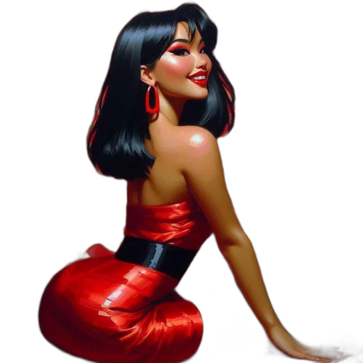 dress, jewelry, comic book art, concept art transparent PNG cut-out