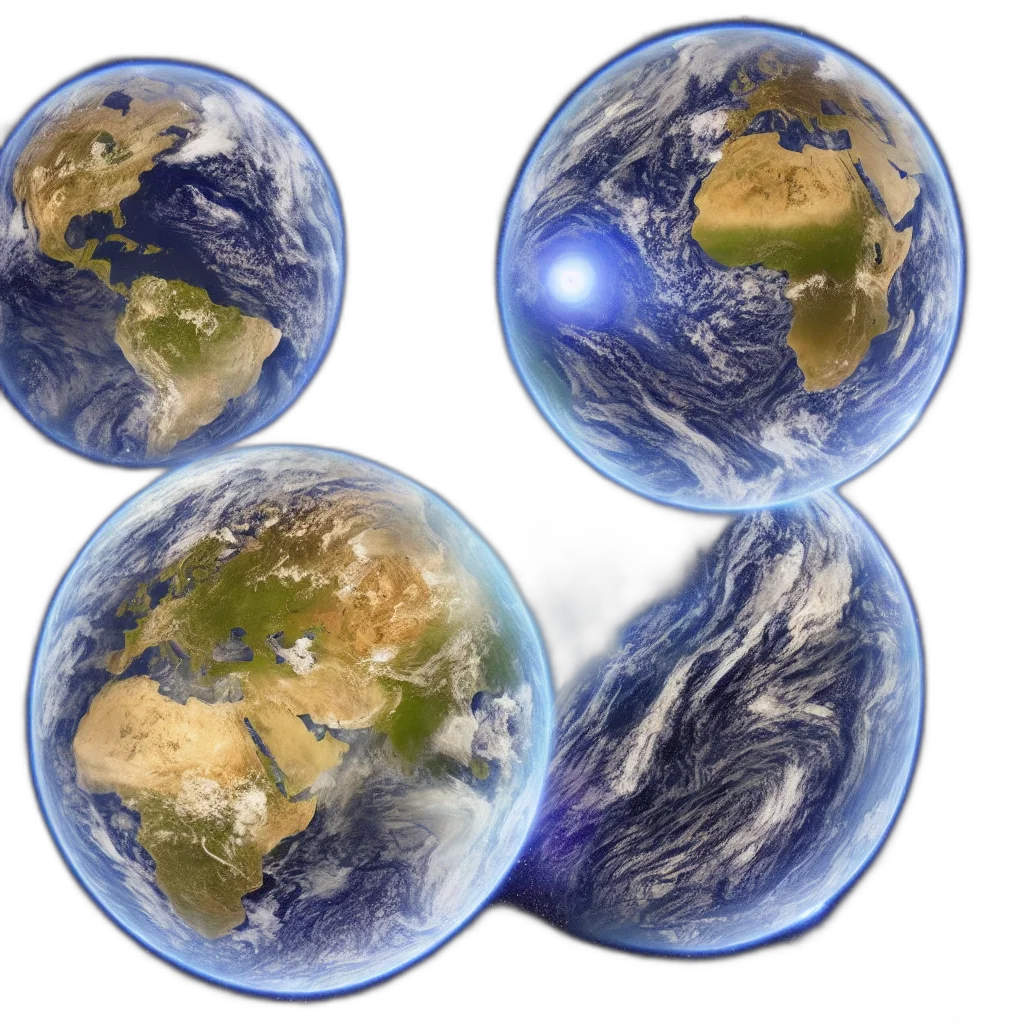 3d render, photorealistic, earth, outer transparent PNG cut-out