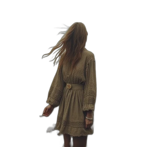 dress, hair, jacket, creature transparent PNG cut-out