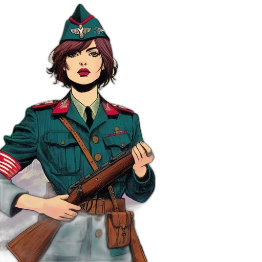 staff, jacket, weapon, hat transparent PNG cut-out