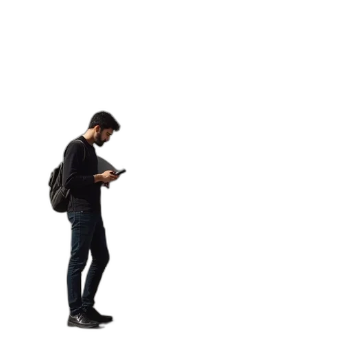 jacket, staff, robot, weapon transparent PNG cut-out