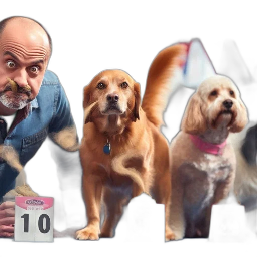 concept art, photorealistic, dog, show transparent PNG cut-out