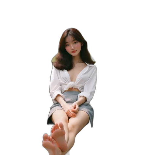 dress, creature, shoes, face transparent PNG cut-out