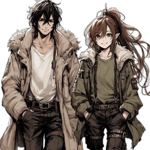 jacket, concept art, anime, watercolor transparent PNG cut-out