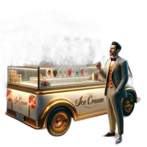 car, staff, concept art, 3d render transparent PNG cut-out