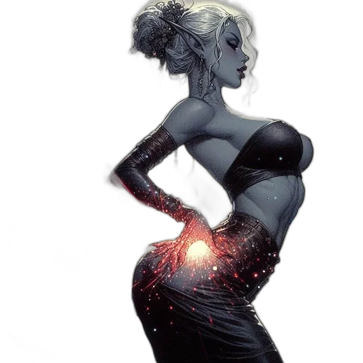 dress, comic book art, concept art, fantasy art transparent PNG cut-out
