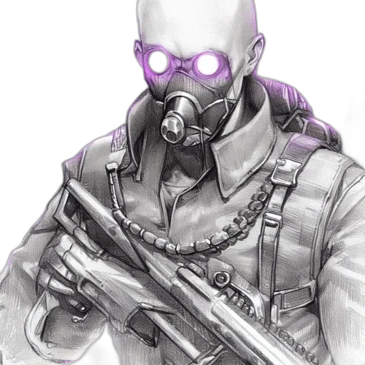 mask, weapon, staff, jacket transparent PNG cut-out