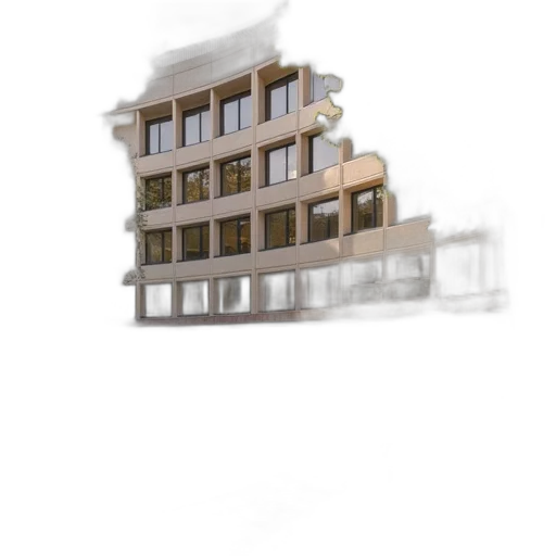 building, furniture, face, 3d render transparent PNG cut-out