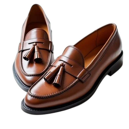 shoes, photorealistic, pair, brown transparent PNG cut-out