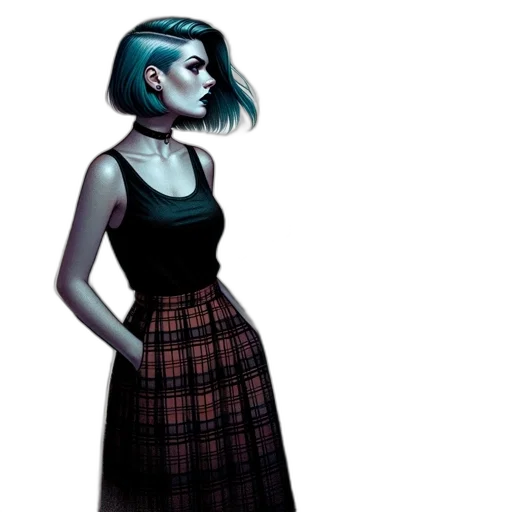 dress, concept art, comic book art, cartoon transparent PNG cut-out