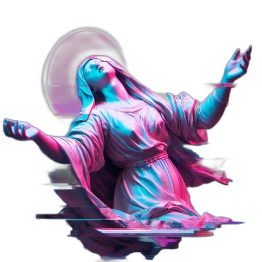 dress, creature, vaporwave, concept art transparent PNG cut-out