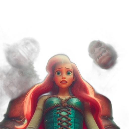 robot, dress, hair, creature transparent PNG cut-out
