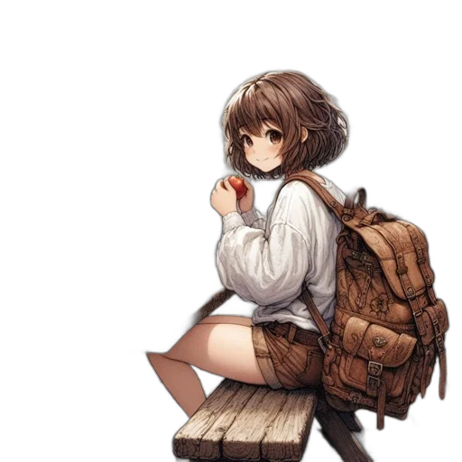 dress, jacket, umbrella, staff transparent PNG cut-out