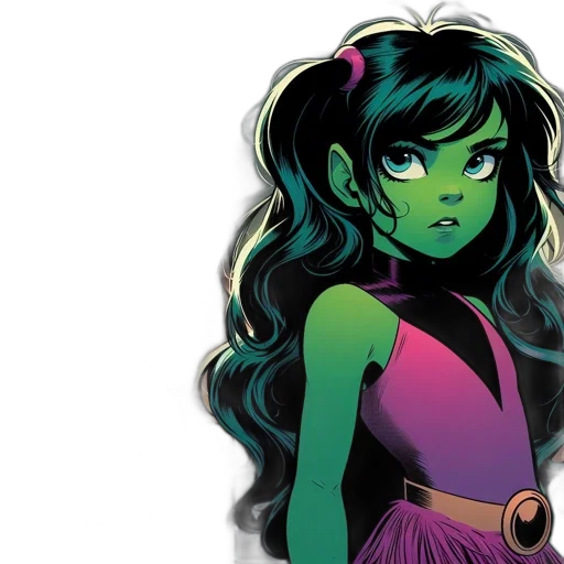 comic book art, concept art, green, neon transparent PNG cut-out